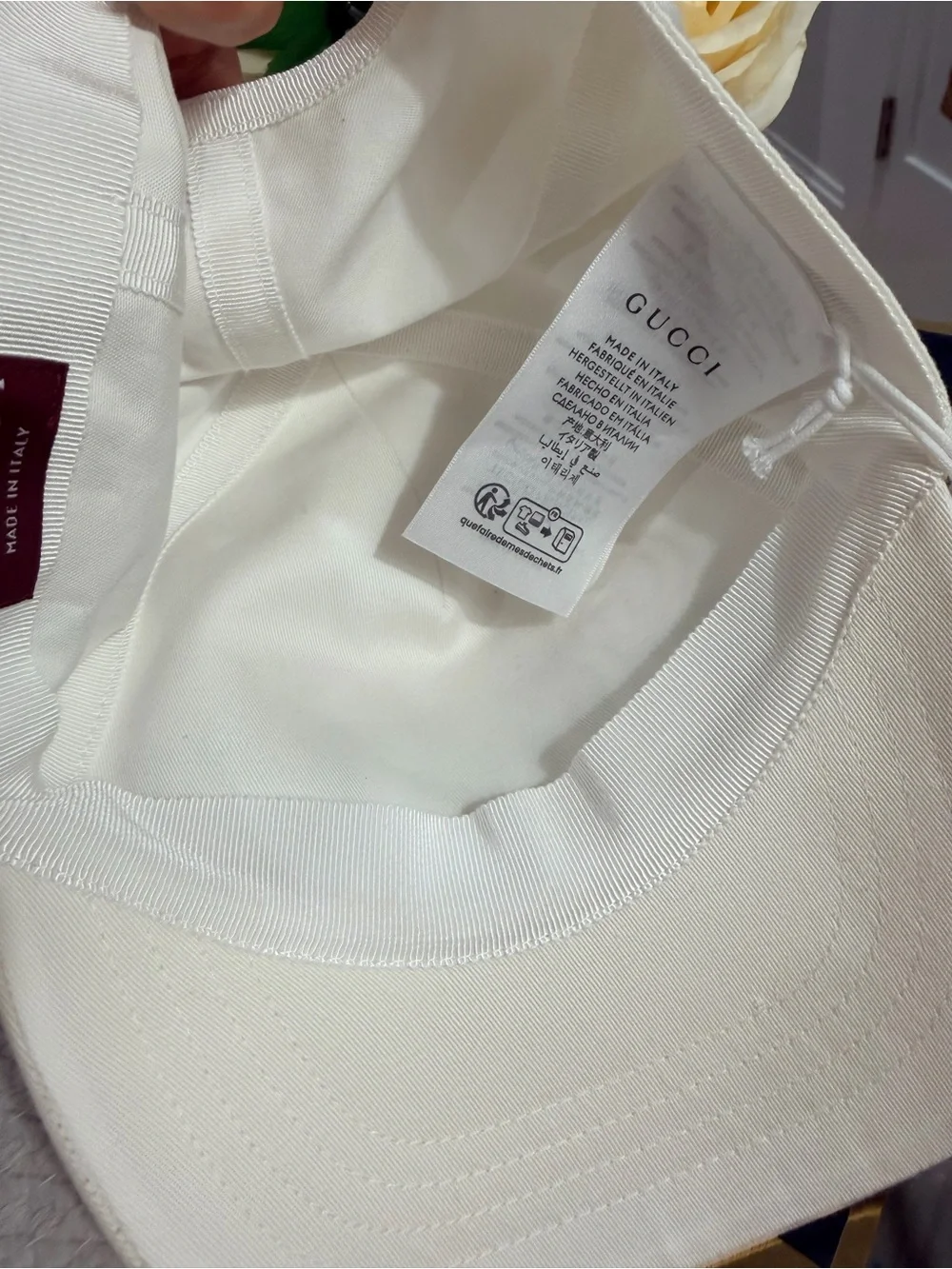 Gucci White Cotton Embroidered Logo (XL) Baseball Cap - NWT❣️Men’s —> Unisex